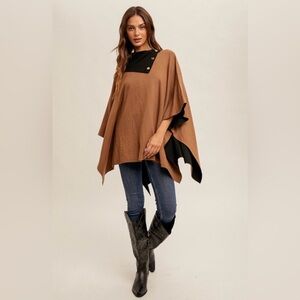 #41 Hem & Thread Tan and Black Poncho